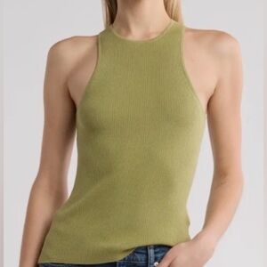 Madewell Ribbed Top (olive green)